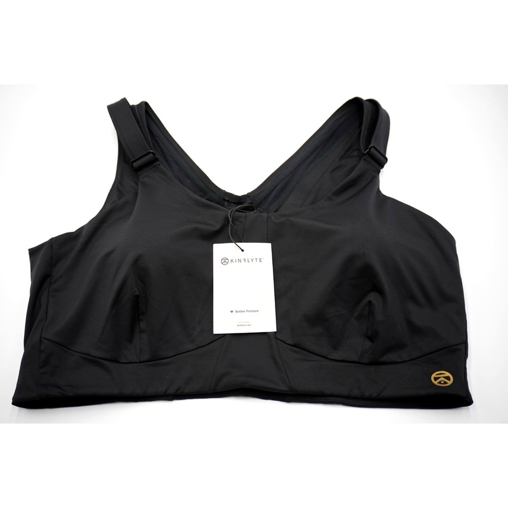 Kinflyte Rise Bra Eco Jersey Noir Black 4XL Posture Support - New with Tags